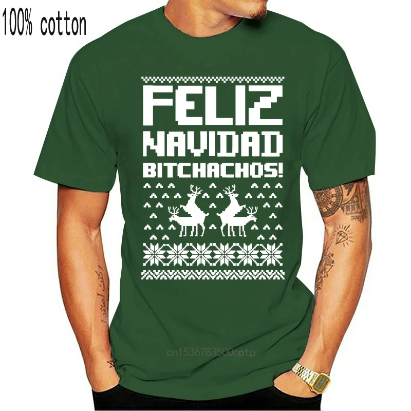 Feliz Navidad Bichachos Уродливый Рождественский свитер забавная Рождественская футболка