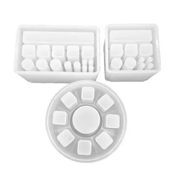 

DIY crystal Epoxy Resin mold silicone rectangular square round lipstick storage box Mold hand made mirror jewelry Making Tools