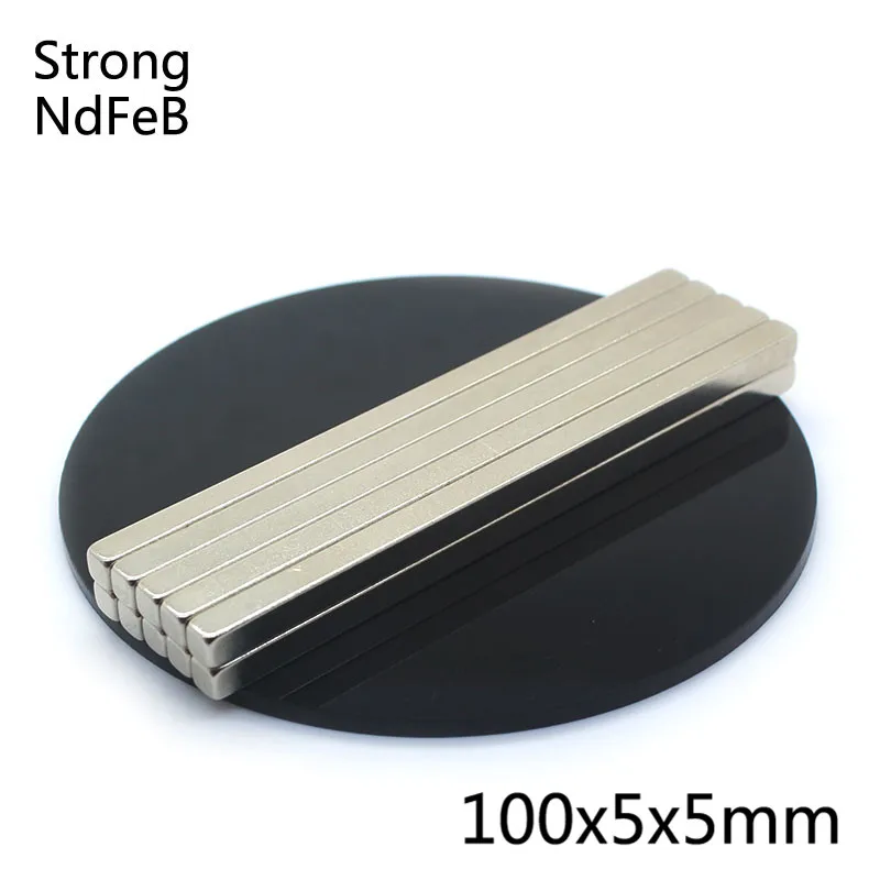 

2/5/10/20Pcs 100*5*5mm N35 Small Block Powerful Neodymium Magnets 100x5x5 mm Super Strong Permanent Magnetic Magnet For Crafts