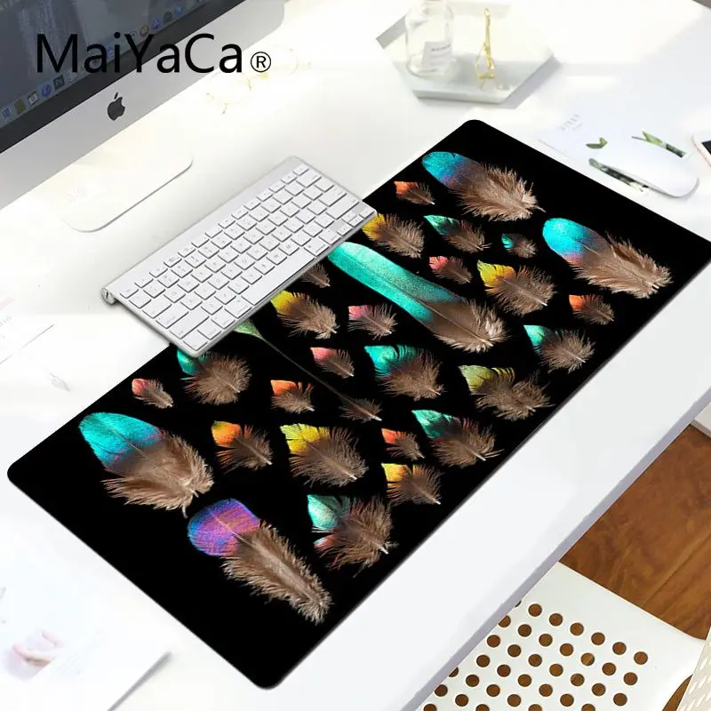 LockEdge 30x80cm Красивое аниме maiyaca, Цветной силиконовый коврик с перьями для мыши, игровой большой коврик для мыши, компьютерный коврик для ПК, игровой коврик для мыши - Цвет: LockEdge 30x80cm