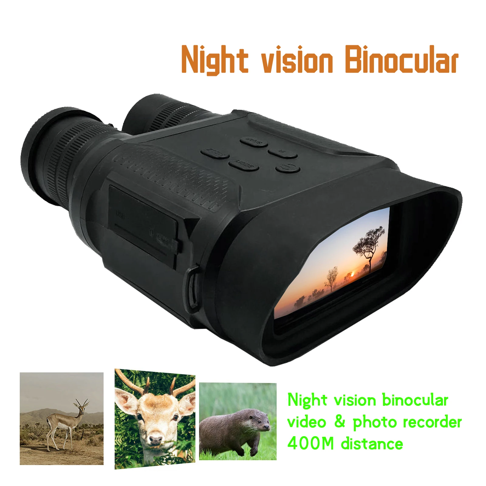 Day & Night Vision Infrared  Zoom Binocular Scope Telescope Device  1080P 400M Hunting Outdoor Travel Camping Camera