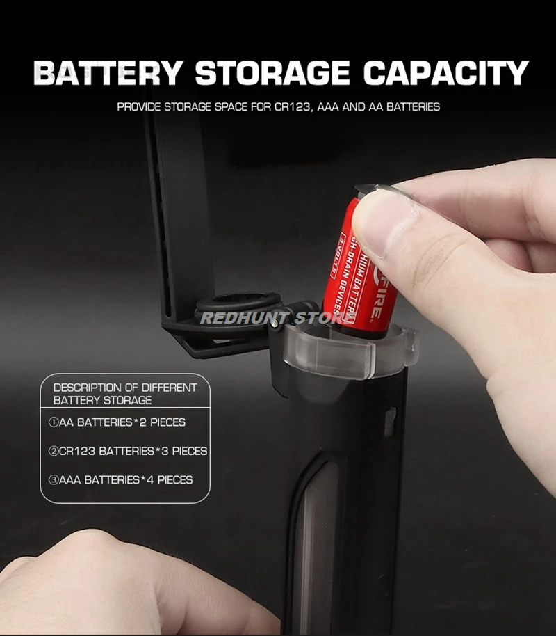 Tactical MOLLE Battery Storage Box Portable Battery Carry Case Outdoor Magazine Pouch Suitable for CR123/AAA/AA Batteries 3