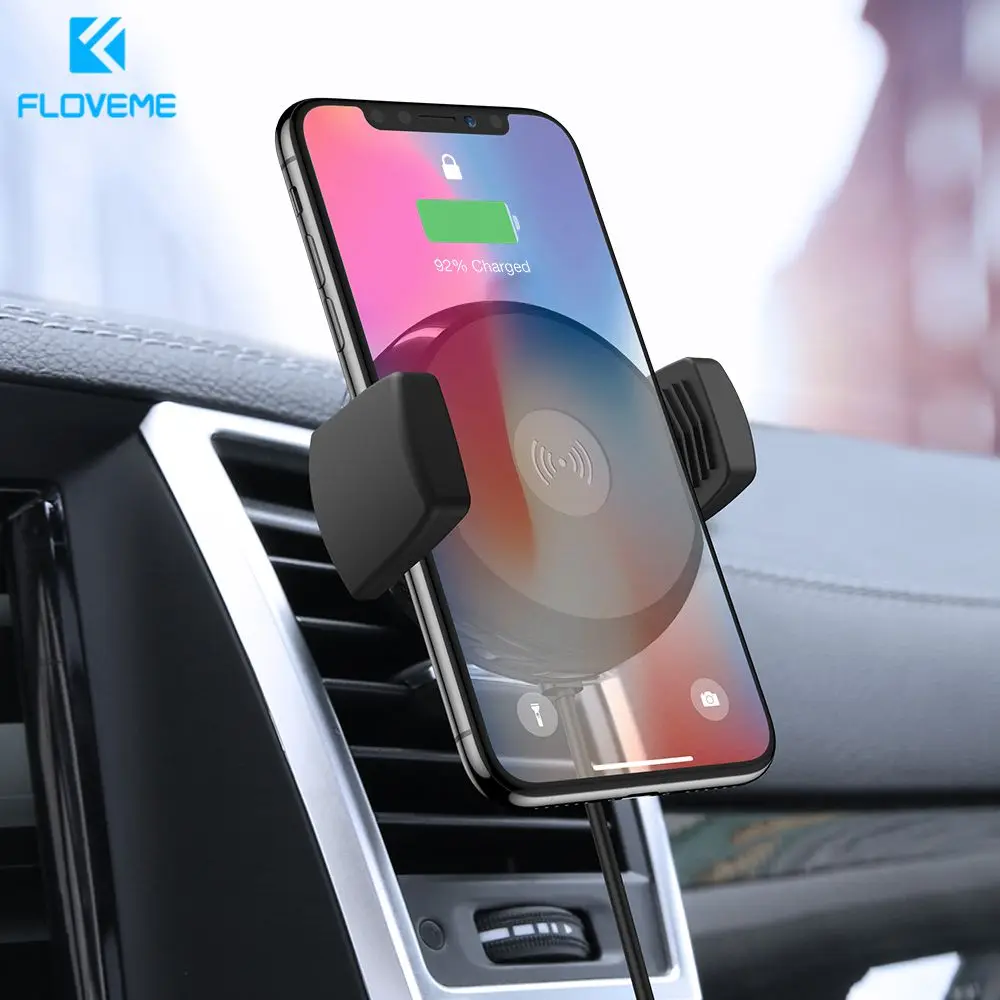FLOVEME Qi автомобильное беспроводное зарядное устройство для iPhone 11 Pro XS Max samsung S10 интеллектуальное инфракрасное Быстрое беспроводное зарядное устройство Автомобильный держатель для телефона