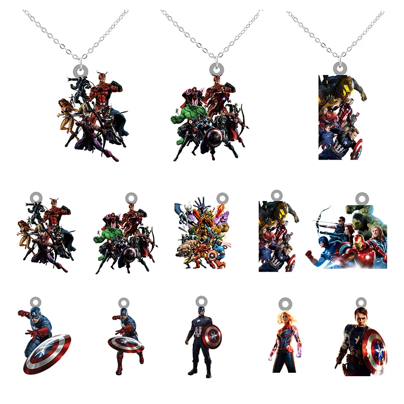 Кулон из эпоксидной смолы с героями мультфильма Marvel | Украшения и аксессуары