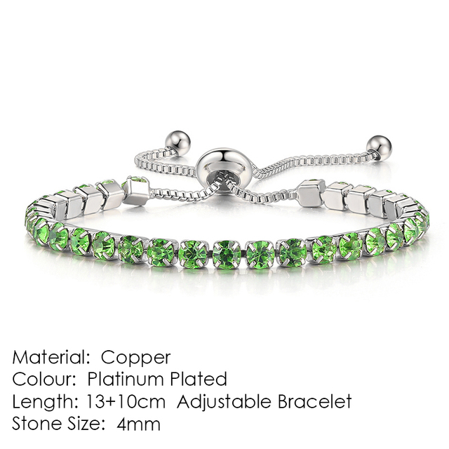 Luxury Adjustable Tennis Bracelets For Women Christmas Gift Rainbow Zircon Rose Gold Color Chain Jewelry Korean H056
