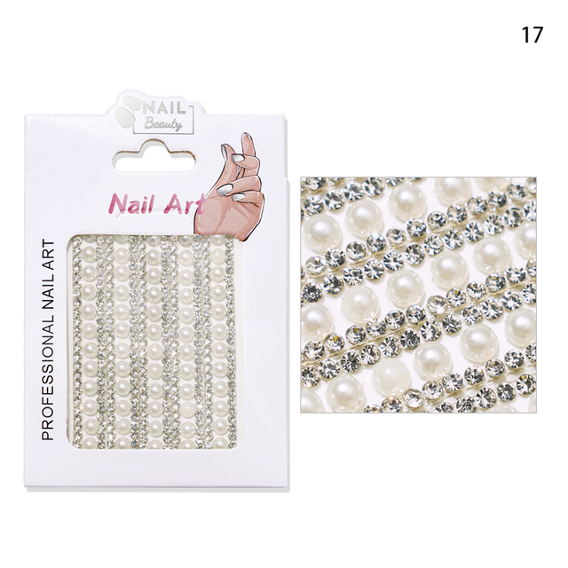 Luxurious Nail Crystal Chains NICE French Wide Lines AB Arbitrary Cut Charms Rhinestones Glass Belt Nail Art Gemchain 3D