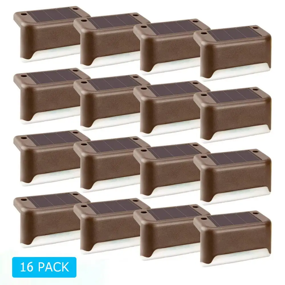 16 Packs 4/8/12/16 шт. Открытый Солнечный палубе солнечного света подсветка лестницы Творческий Водонепроницаемый IP65 Mpow фонари на солнечных батареях для Лестницы шаги двор сад - Испускаемый цвет: 16 Packs