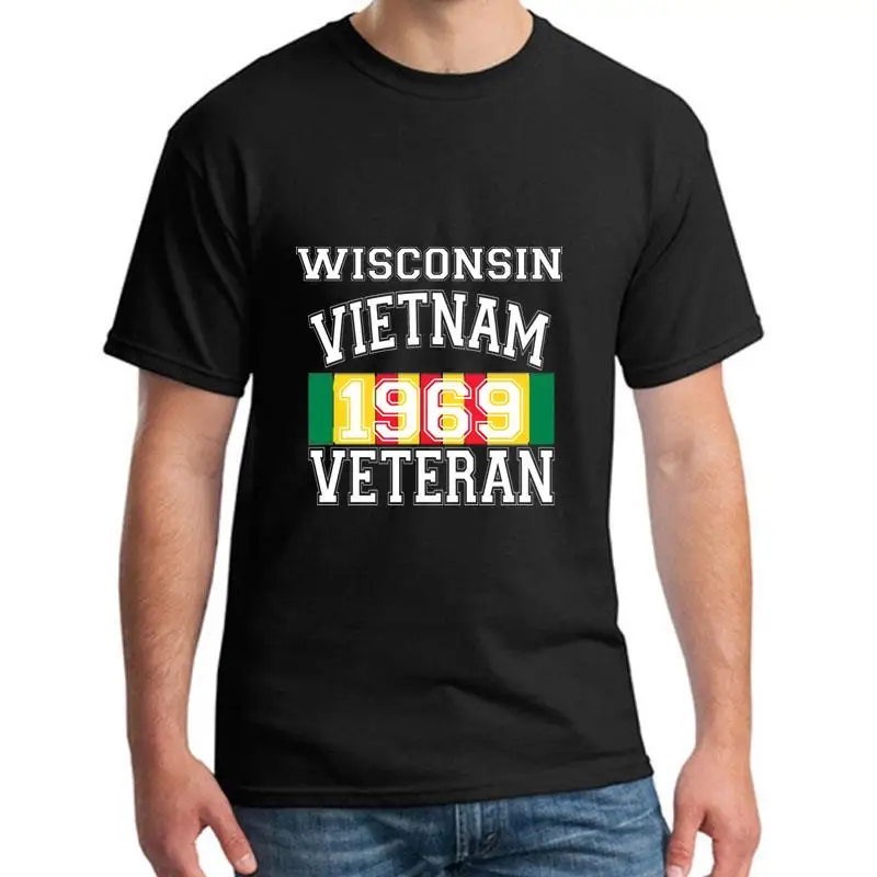 

Graphic Wisconsin Vietnam Veteran 1969 tshirt XXXL 4Xl 5XL cotton awesome summer mens tee t shirts O-Neck Tee tops