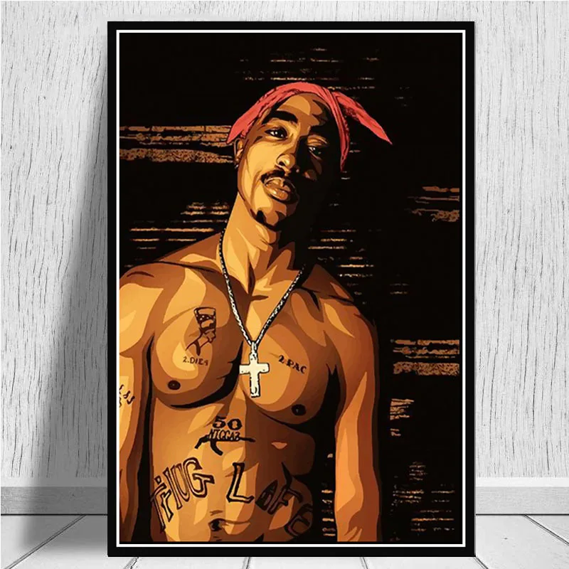 Картина маслом на холсте 2pac Тупак пресловутый Фредди Меркурий Рэппер звезды плакат печатает настенные художественные картины гостиная домашний декор