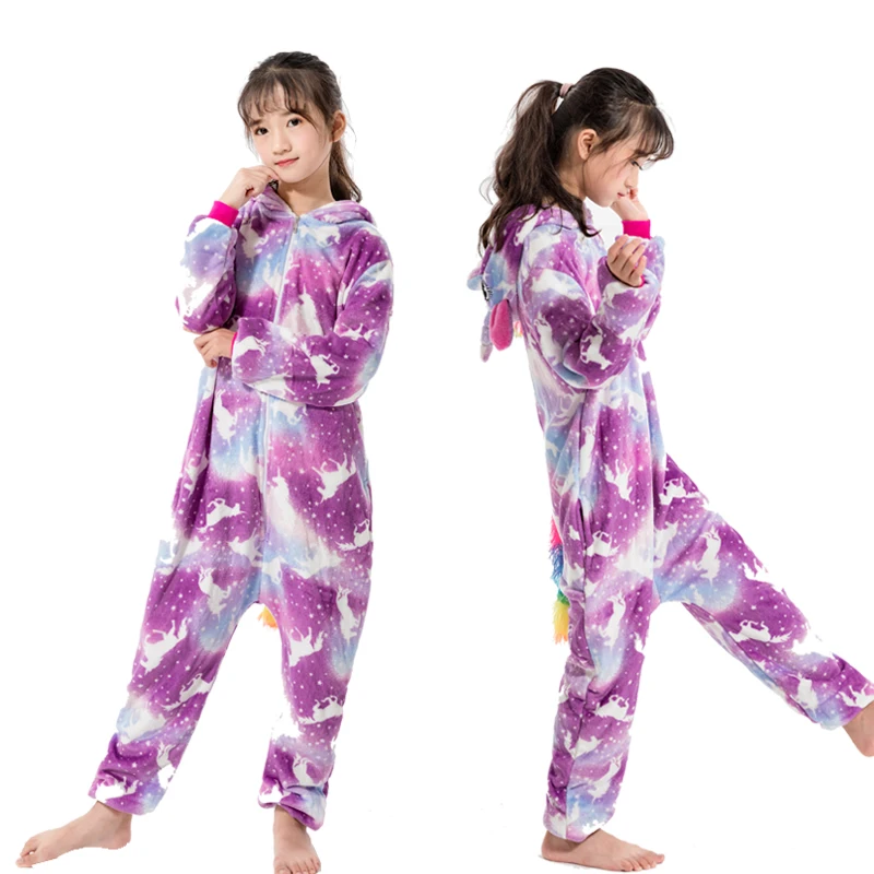 Детская Пижама кигуруми с единорогом; Пижама для мальчиков и девочек; комбинезон с изображением панды; детская пижама; детская одежда для сна; зимние пижамы; одеяло