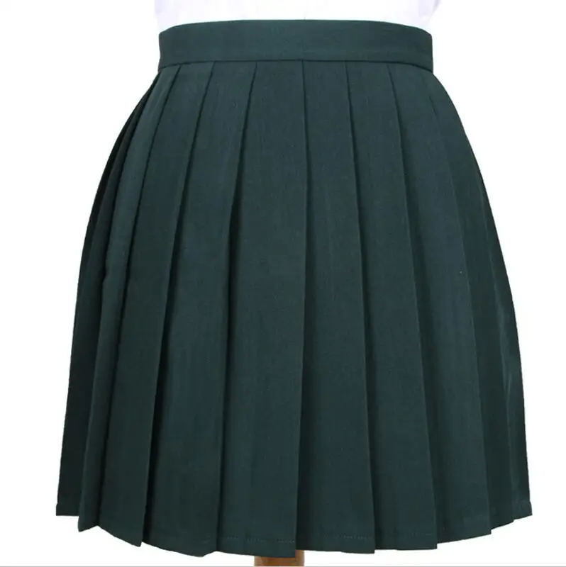 Dark Green Горячая японская Корейская версия короткие юбки школьницы Плиссированные Половина юбка для школьной формы Косплей студента Jk Academy десять цветов - Цвет: Dark Green