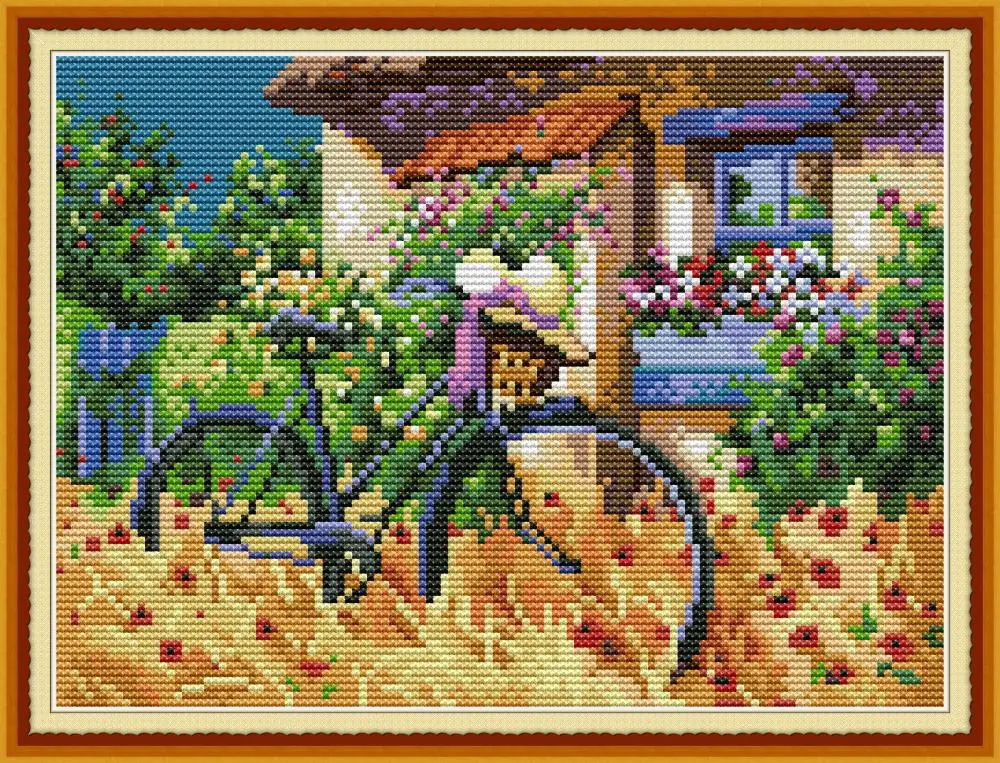 Bicycle DMC Counted Chinese Cross Stitch Kits Printed Cross-Stitch Set Embroidery Needlework | Дом и сад