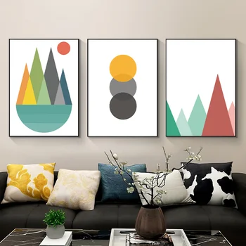 

Geometric Wall Art Canvas Painting Mural Abstract Modern Home Poster Wall Decoration Artwork Living Room Painting