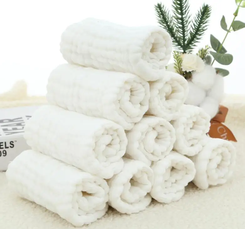10Pcs/lot Reusable Baby Diapers Cloth Diaper 10 Layer Insert 100% Cotton Washable Baby Care Eco-friendly Diaper