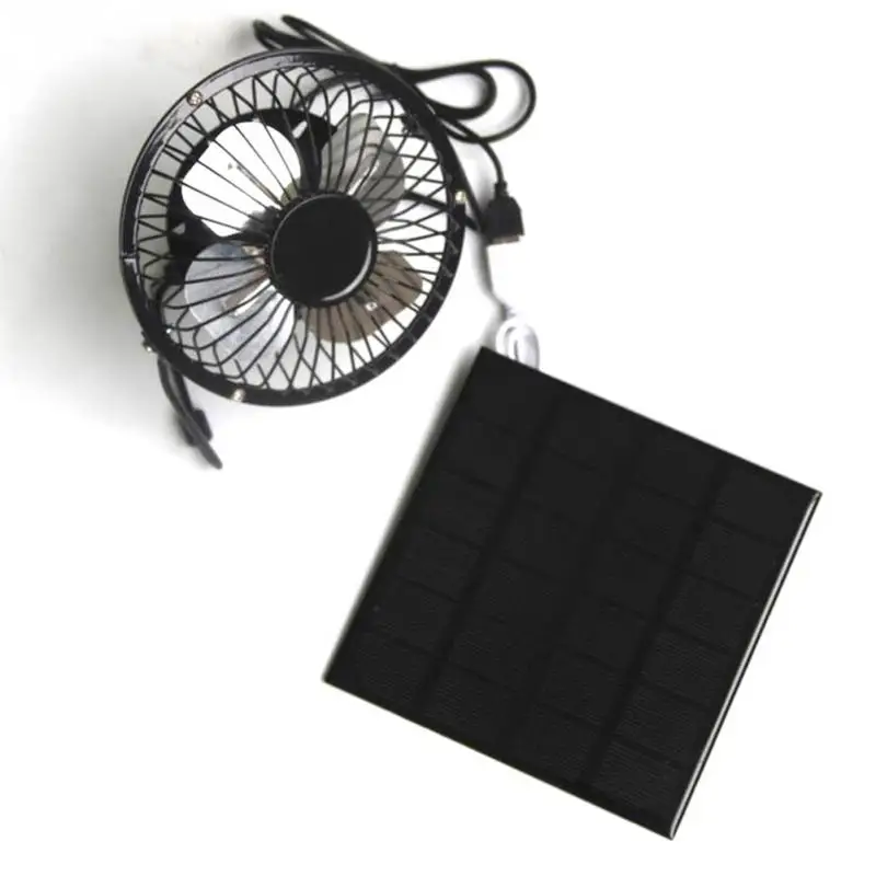 Вентилятор солнечной панели CVERY с usb-портом, 3 Вт, 6 в, охлаждающая Вентиляция для кемпинга, караван, яхты, теплицы, курятника, черный