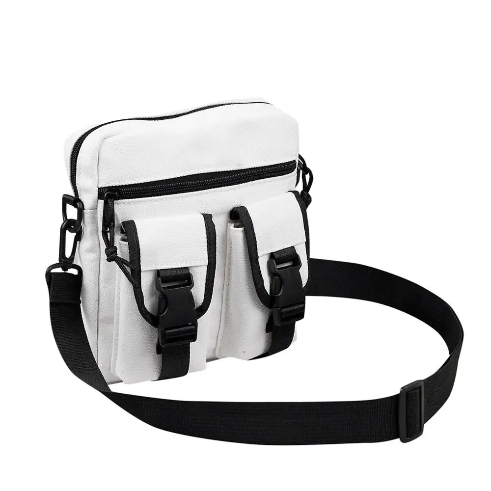Simple Women Solid Color Canvas Crossbody Bag Retro Large Capacity Small Handbag Luxury Women Bags Designer Shoulder Pack /E - Цвет: White