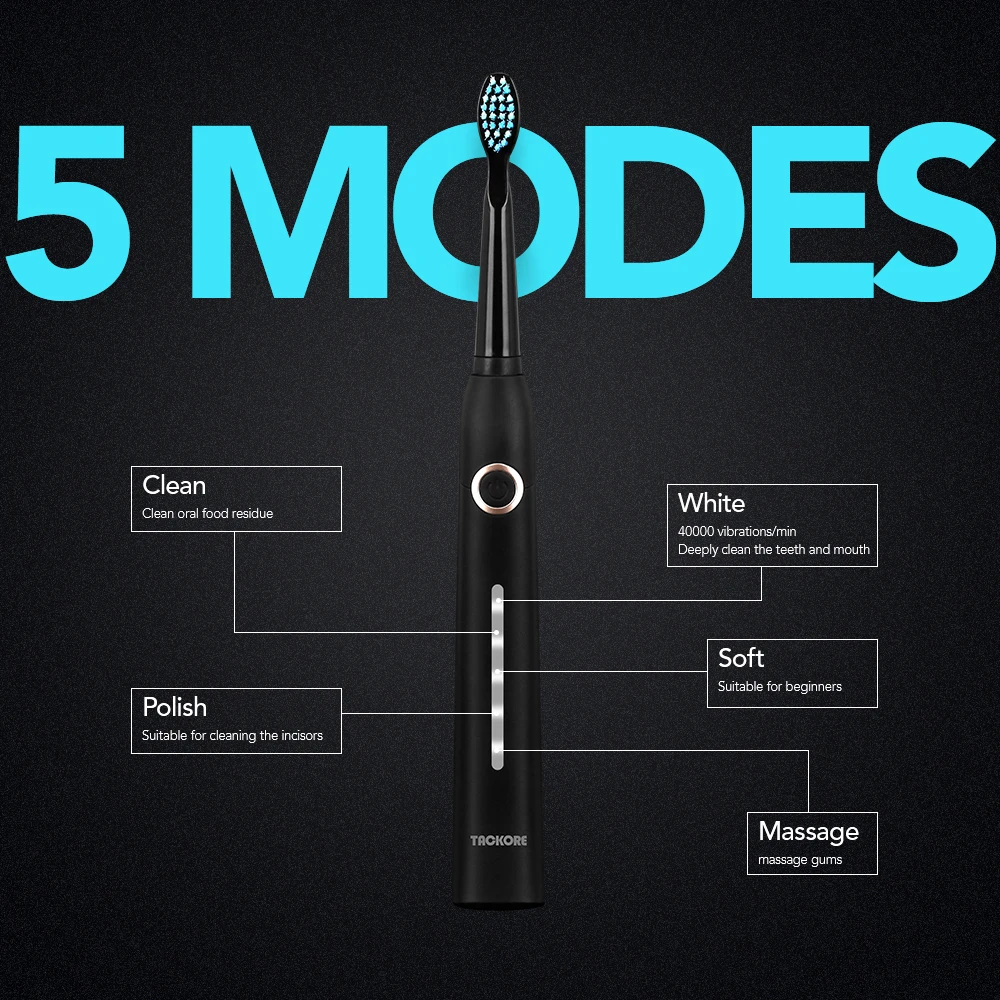 Travel Sonic Electric Toothbrush For Adult Timer USB Rechargeable Ultrasonic Electronic Toothbrush with Smart Replacement Heads Travel Sonic Electric Toothbrush For Adult Timer USB Rechargeable Ultrasonic Electronic Toothbrush with Smart Replacement Heads