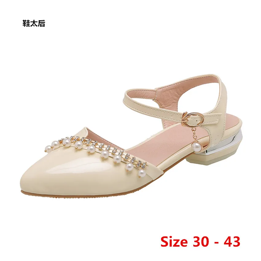 Босоножки женские на низком каблуке с ремешком щиколотке размеры 30 - 43 | Обувь