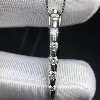 

Diamond Necklace Pure 18 K Gold Jewelry Real White Diamond 0.5ct Female's Classic Cross Diamonds Jewelry Necklaces
