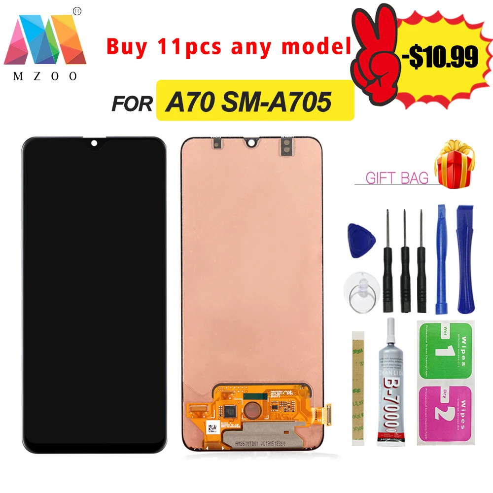 

6.7' For Samsung Galaxy A70 LCD A705 A705F SM-A705F Display Touch Screen Digitizer Assembly A70 2019 For SAMSUNG A70 LCD A705DS