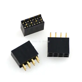 

10PCS/Lot Brand New High Quality 10pcs 2x4 Pin 8P 2.54mm Double Row Female Straight Header Pitch