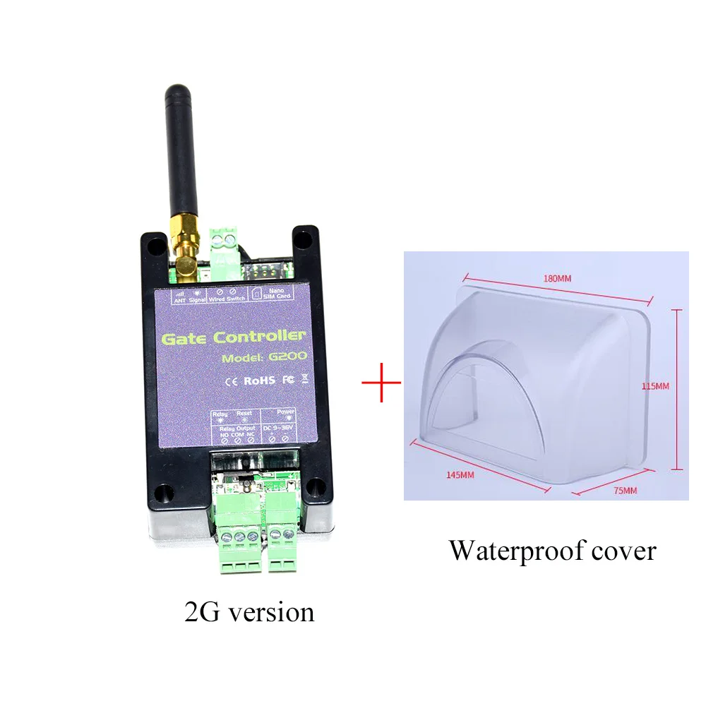 with waterproofcover GSM пульт дистанционного управления GSM Открыватель ворот G200 одиночный релейный переключатель для раздвижных распашных гаражных ворот(замена RTU5024 - Цвет: with waterproofcover