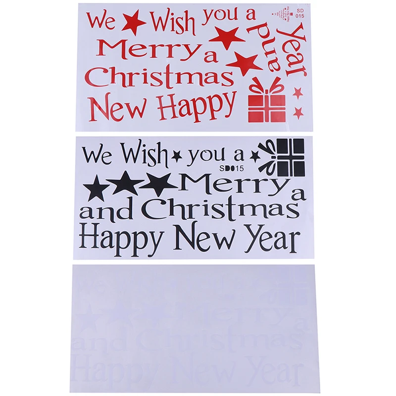 Snowflake Merry Christmas Tree New Year Shop Window Wall Sticker Xmas Decor
