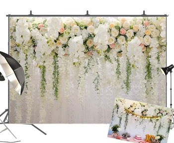 

BEIPOTO Bridal Shower wedding backdrop rose flower floral photo background baby shower studio props party decoration banner