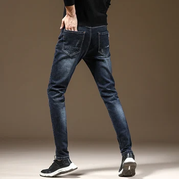 

Men's Jeans Autumn Cotton Clothes Slight Stretch Fading Straight Denim Pants Stretch Denim Pants Trousers