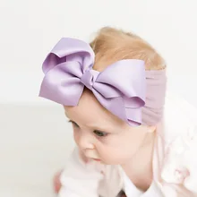 В европейском и американском стиле, Лидер продаж широкий нейлон высокоэластичная удобная мягкая детская 5 дюймов с бантом и повязка на голову, повязка на голову