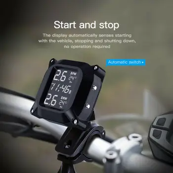 

Monitor System Tire Pressure W/ 2 External Sensors LCD Digital Display Motorcycle Wireless