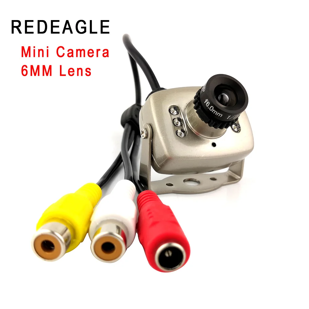 REDEAGLE 600TVL CMOS Analog Camera Mini Home Security Video Surveillance Camera 6pcs 940nm IR Day Night Small AV Cameras 1080p ahd camera ptz surveillance cctv cameras ip66 waterproof home security indoor outdoor infrared night vision analog cameras