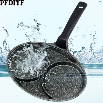 

Creative Mini Omelette Pan Double Hole Breakfast Pot Maifan Stone Nonstick Pan Thicken Flat Fryer for Gas stoves Cooking Pot