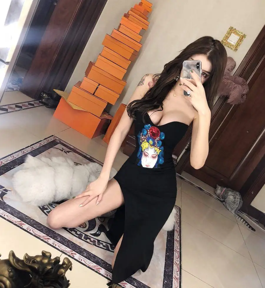 NiceMix Весна Лето Женское платье Новое сексуальное ночное с низкой грудью неровные Тряпичные с высоким разветвителем для банкета