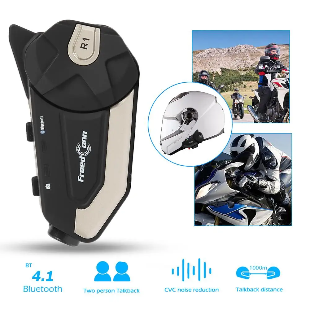 Гарнитура для мотоциклетного шлема R1 1080P HD водонепроницаемая Wi Fi Bluetooth 4 1