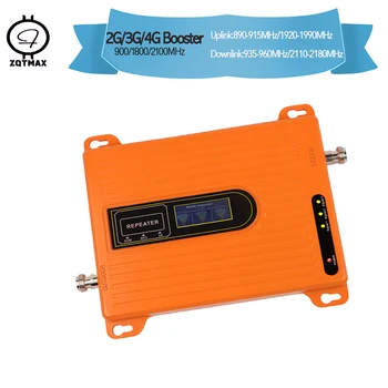 

ZQTMAX 75dB 2g 3g 4g signal amplifier gsm repeater 900 1800 cellular amplifier UMTS 2100mhz Signal Booster