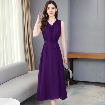 

Chiffon White Dress Women's Midi Black Party Night Summer Dress Elegant Bandage Sleeveless V-neek Red Ladies Dresses Plus Size