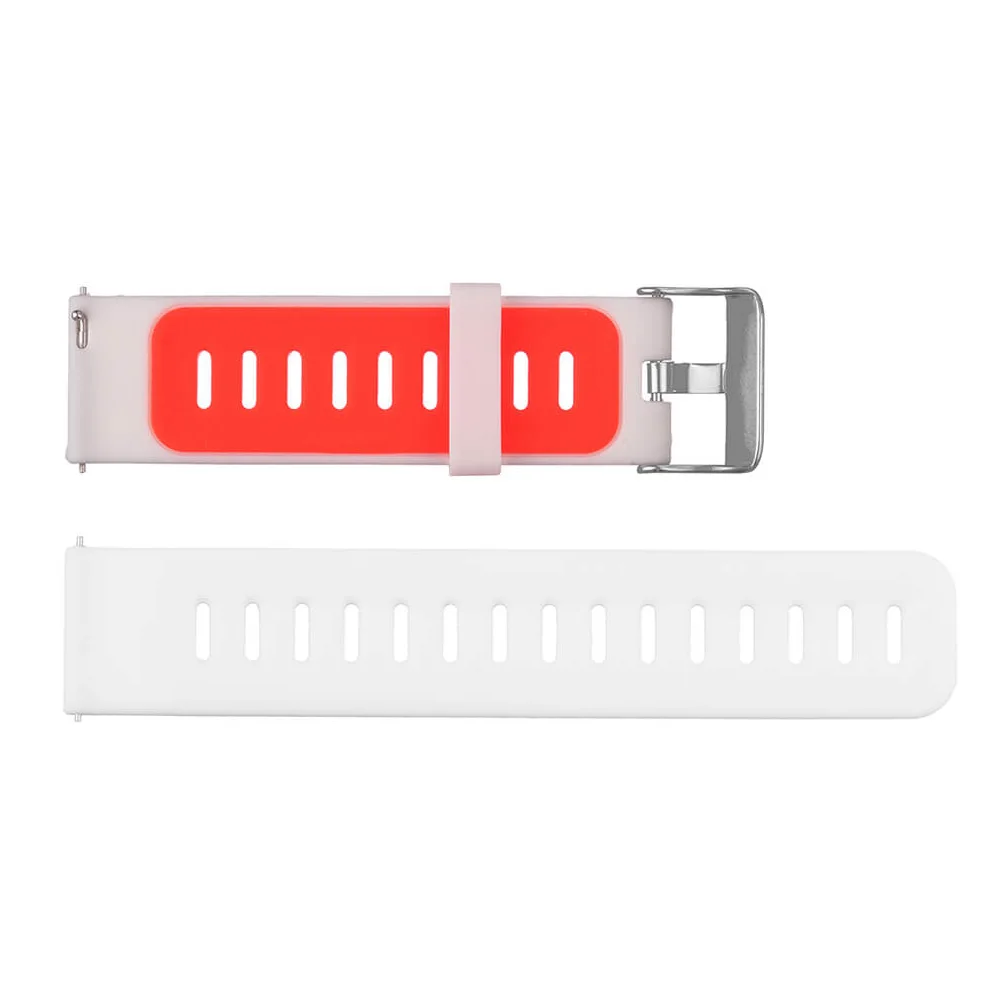 White Red Soft Silicone Strap For Amazfit GTR 47MM Bracelet For huami amazfit stratos 2 pace Smart Watch Band Dual Color wrist strap 22mm - Цвет: White Red