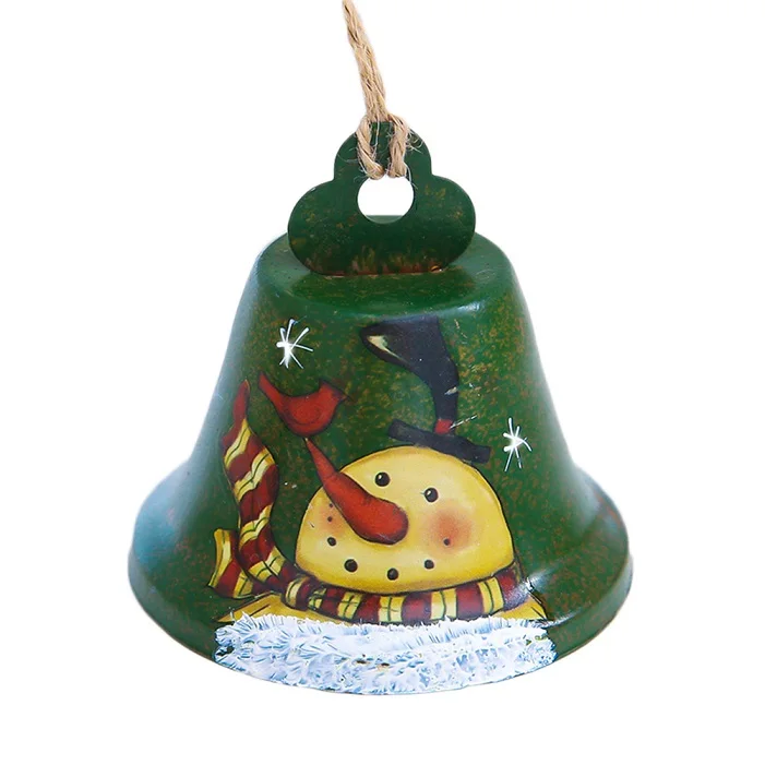Рождественские колокольчики кованого железа окрашенные колокольчики Висячие Украшенные Колокольчик для елки кулон - Цвет: KR0623B3