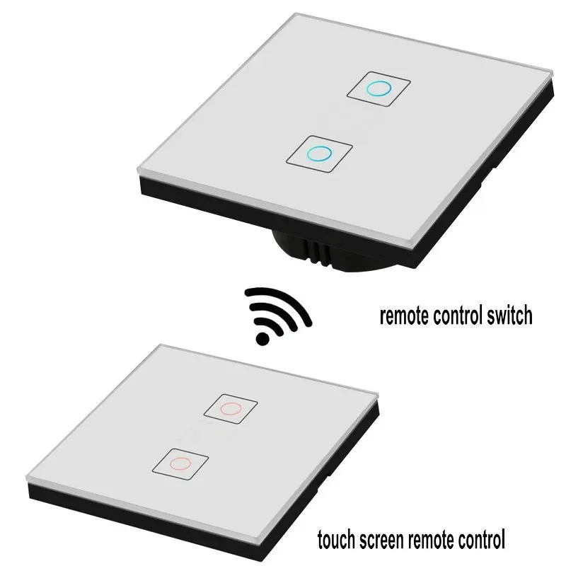

EU/UK Standard Wireless Remote Control Touch Switch 1 Gang/2 Gang/3 Gang RF433 Wall Light Touch Screen Transmitter Switches