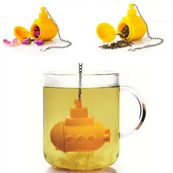 

Tea Submarine Loose Tea Leaf Strainer Herbal Spice Silicone Filter Diffuser