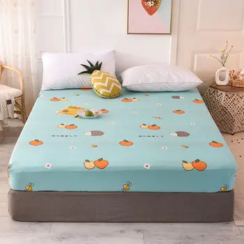 

Cotton Bed Sheet Printed Elastic Fitted Sheet Bed Linen for Adult Child Mattress Cover Single Double Size Bedspreads Wholesale