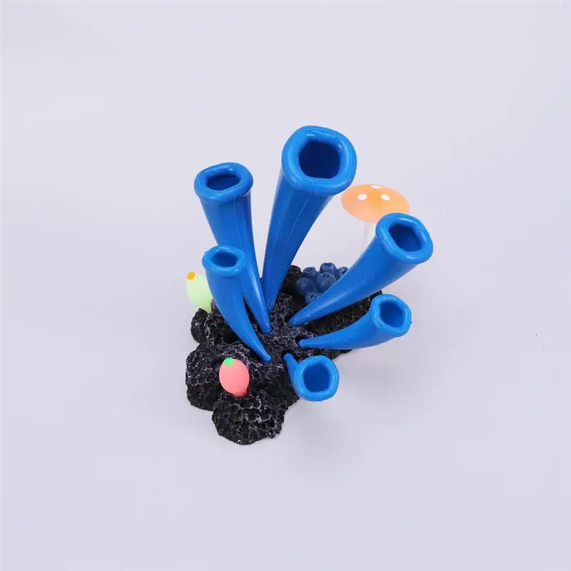 Aquarium Landscape Simulation Coral Silicone Aquarium Marine Decoration For Fish Tank(Blue