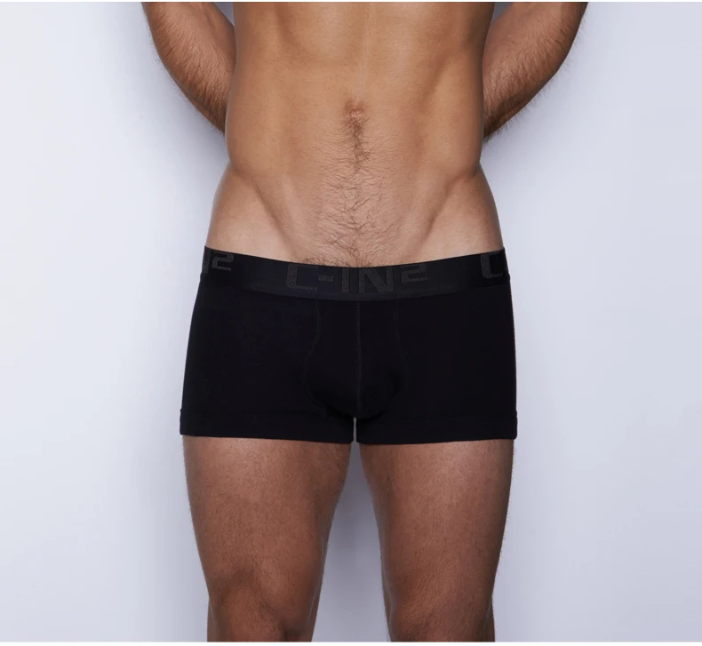 cin2 Balck New Mens Underwear Solid Classic Men Underpants Cotton Short trunk Spandex Man Pants Comfort Elastic Man Boxers Hot - Цвет: cin2 Balck
