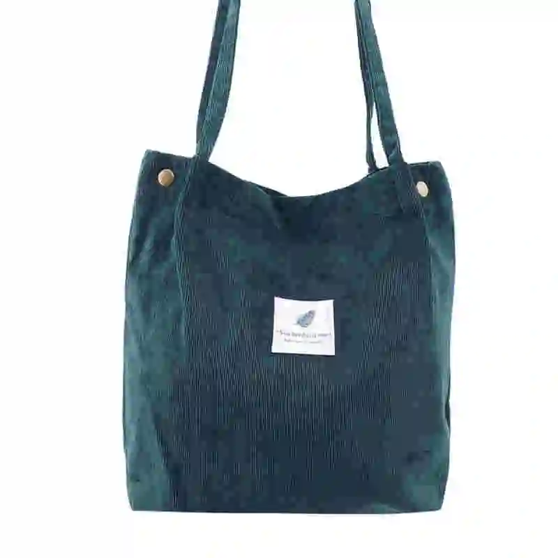 Dark green LKEEP однотонные вельветовые сумки через плечо, Экологичная сумка для покупок, сумка-тоут, посылка, сумки через плечо, кошельки, повседневные сумки для женщин - Цвет: Dark green