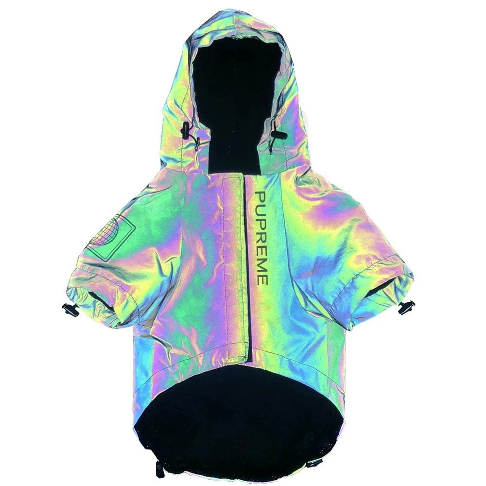 Flashing dog clothes Светоотражающий мигающий светильник Одежда для собак Adidog Французский бульдог Pupreme рубашка собака ветровка для собак Толстовка с капюшоном Домашние животные одежда для щенков и собак Мопсов - Цвет: Flashing dog clothes