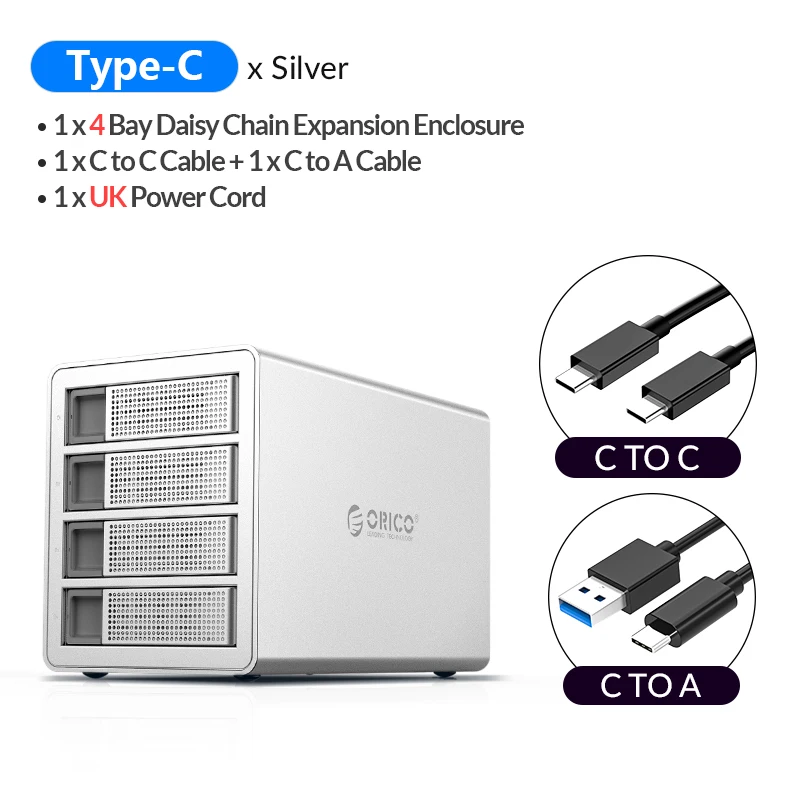 ORICO 35 Series 4 Bay HDD Docking Station 64TB With Raid 10Gbps 150W Built-in Power Hard Drive Case For 2.5 3.5 Inch Hard Drive 2.5 hdd box HDD Box Enclosures