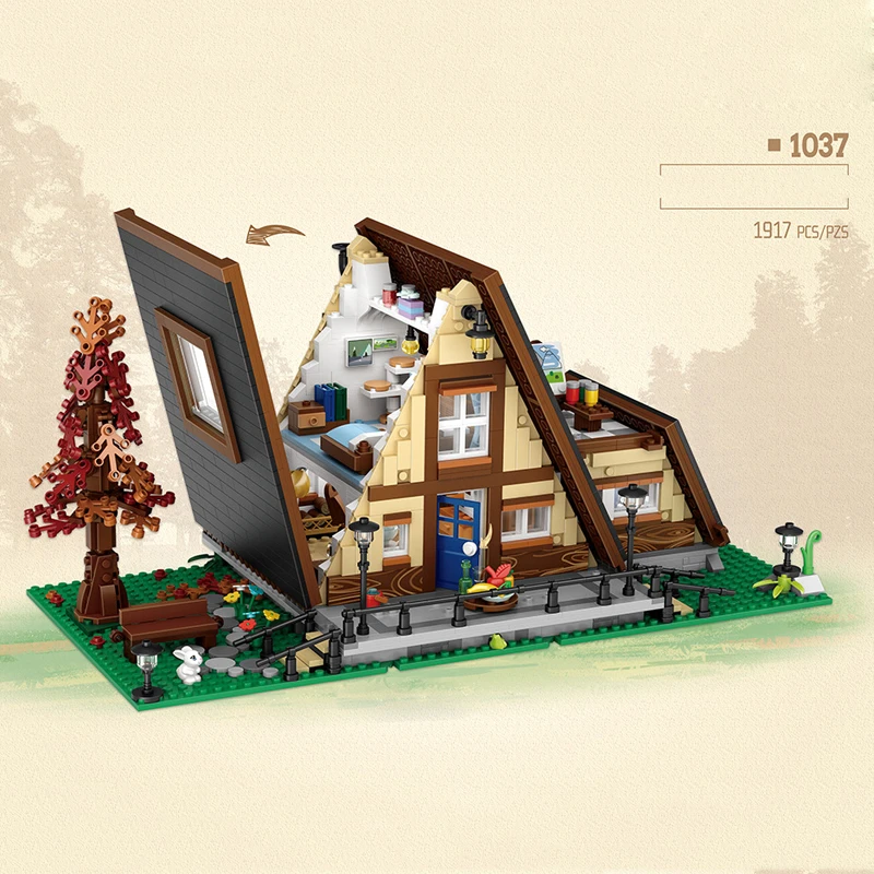 Creat Fairy Tale Triangle Log Cabin In The Forest Mini Block House Assembly Build Brick Figures Streetscape Toy For Kids Gifts Stacking Blocks Aliexpress