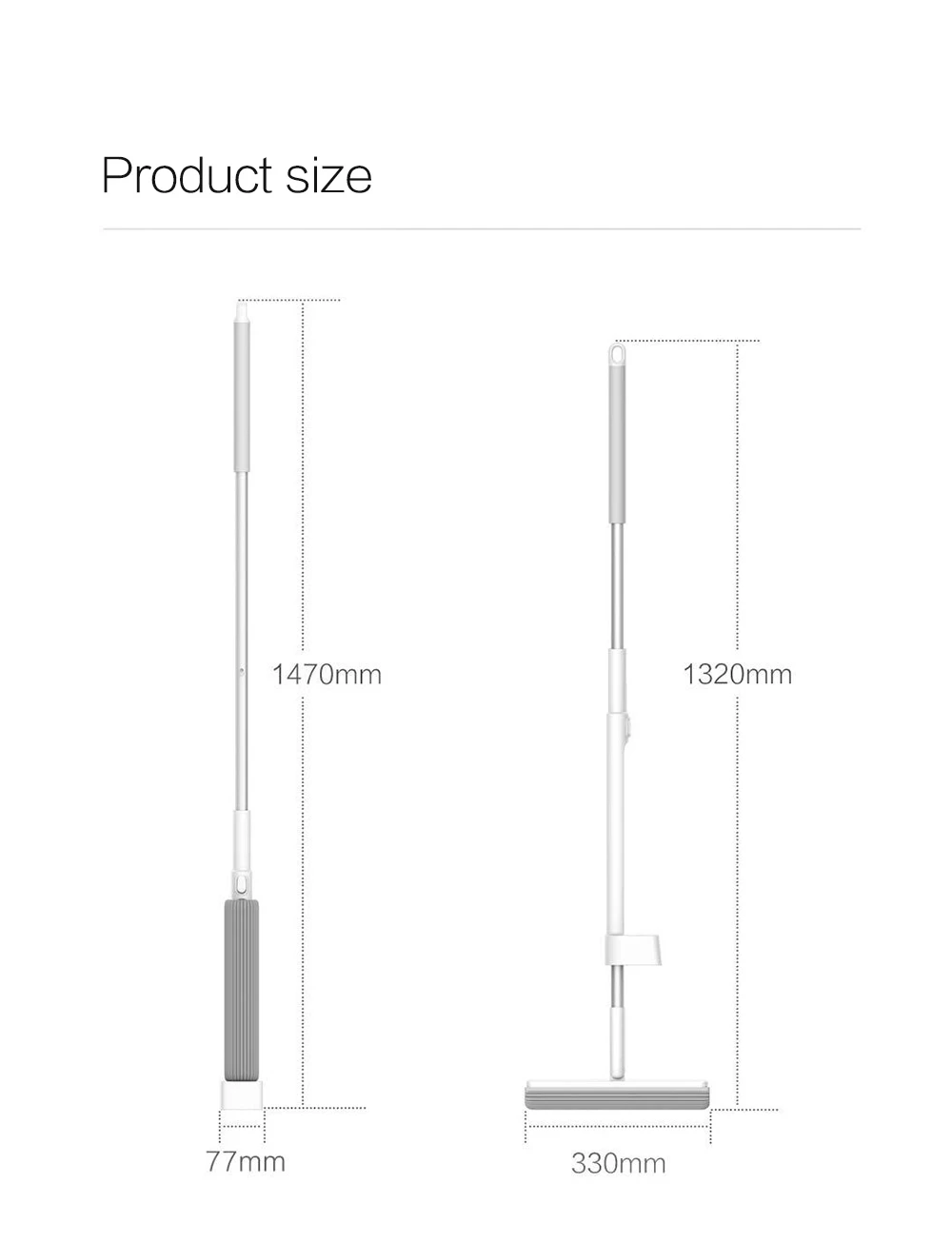 180-degree Rotating Standing Storage Space-saving Mop with Collodion Head from Xiaomi Youpin