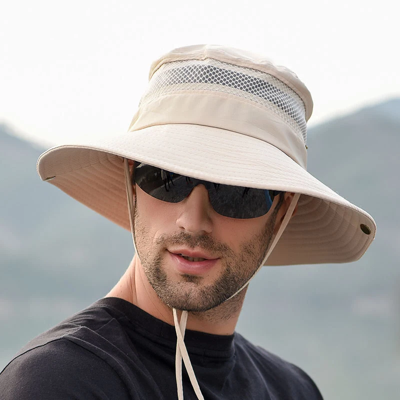 Для мужчин Защита от УФ-лучей мягкая шляпа с широкими полями на открытом воздухе Рыбалка восхождение дышащий ветрозащитный для альпинизма
